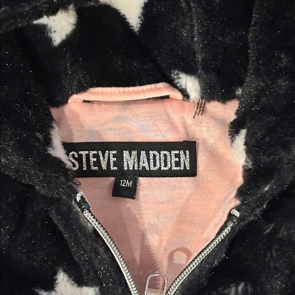 Steve Madden Baby Size 12M Black and White Star Jacket. Furry with cotton lining - Picture 2 of 8